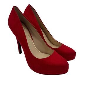 Jessica Simpson Parisah Womens Size 7 Red Stiletto High Heels Platform Pumps